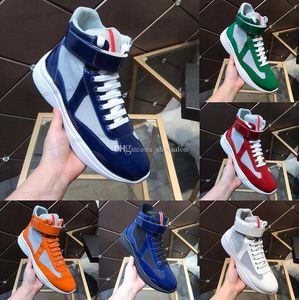 Avec Box Prad Americas Cup Baskets Casual Chaussures De Luxe Designer Hommes Classiques En Cuir Verni Nylon Caoutchouc Jaune Haut Bas Outdo fv