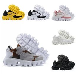 Avec boîte Prad Cloudbust Thunder Knit Sneakers Chaussures de luxe Designer Oversize Sneaker Semelle en caoutchouc léger Baskets 3D Femmes Grande taille 36-46 QM