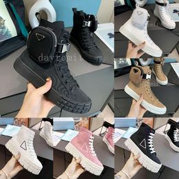 Con scatola Prad Wheel Re-Nylon Sneakers Donna Scarpe casual Designer Gabardine Sneaker Scarpe di tela moda Ing Lerren High Low Top Cas PP 2260