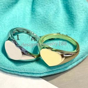 CON CAJA Volver a Joyería de anillo de diseñador Joyería de corazón Anillos Mujer Anillo de banda para hombre Oro Plata Color rosa Envoltura de regalos de vacaciones