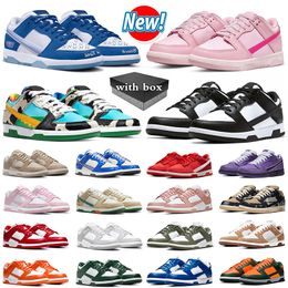 con zapatos de carrera de caja para hombres zapatillas de diseño para mujeres, langosta verde de San Valentín, triple rosa rosa unc a mediano oliva niebla gris masculina al aire libre entrenadores de deportes al aire libre 36-47