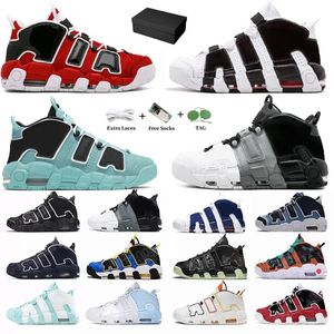 Met doos Scottie 96 Meer heren basketbalschoenen Uptempos Tri-color Pippen Totaal witte zonsondergang Multi-kleuren Black Bulls Beroemd ritme Jorden Jordon Jorda-schoen