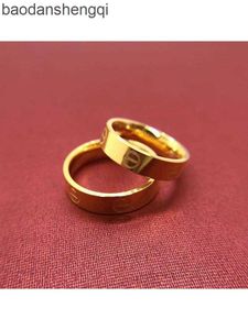 Avec boîte à vie sérieuse couple Ring High Fidelity Color Gold Ring Imitation Womens Wide Wide Diamond Free Wedding Couple Goldplated with Cart Original Anneaux C Home