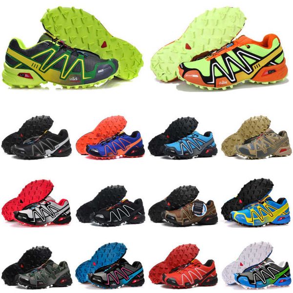 Avec boîte Solomen Speed Cross 3 Chaussures de course pour hommes en plein air Speedcross Runner Jogging Iii Noir Vert Rose Gris Baskets de randonnée Baskets de sport