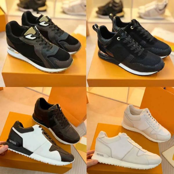 Con Box Top Designers Run Away Sneaker Black Brown Becerro Cuero Zapato para hombre Suela de goma técnica Mujeres Casual Luxurys Diseñadores Zapatos Tamaño 36-45