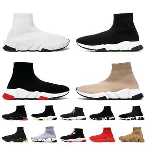 Speed Trainer Designer chaussures courtes balencigas Knite Platform Sneakers Socks Trainers balanciaga Black White Clear Sole Loafers Lace Up Casual Shoe