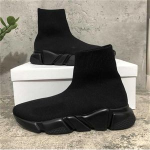 Avec Box Top Qualité Paris Hommes Femmes Casual Chaussures Speed Trainers Chaussette En Tricot Blanc Noir Kaki Filigrane Balencaiga Baskets Shoes279s