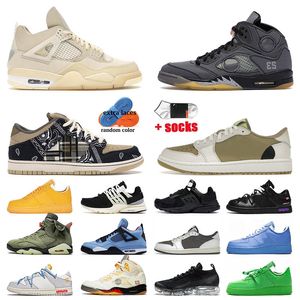 Basketball chaussures Université bleu flyingman jordan 4 4S hommes femmes chaussures voile blanc goyave Ice Oreo voile noir métal violet noir chat Breeding Glitter Tenna sneakers