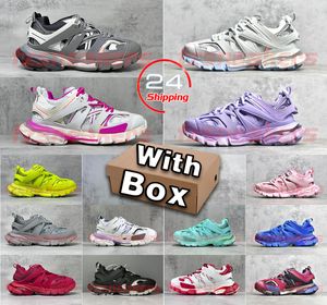 Con Box Track LED 3 3.0 zapatos de diseño para hombres Mujeres Triple S zapatillas informales de lujo Extraordinaria plataforma de diseñadores Sneaker Paris Tess.S.Entrenadores para hombres de cuero de gomma