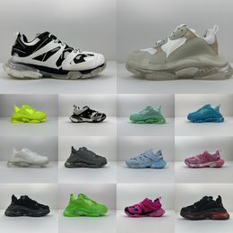 Avec Box Triple S Air Old Shoes Casual Chunky Designer Chaussures décontractées Platforms Sneakers Blue Ice Grey Trainer Lime Silver Pastel Fluo Green Metallic Track 3.0 Luxury