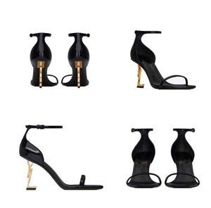 Met doos Dames Luxe Hoge Hak Sandalen Nette Schoenen Naaldhakken Designer Hakken Formele evenementen Ontwerpers schoenen Zwart Gouden Goud Bruiloft Bodems