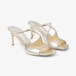 Designer Hakken Vrouwen Jurk Schoenen Luxe Anijs 75 Lakleer Muilezels EU35-43 Met Box Jurken Party Sexy