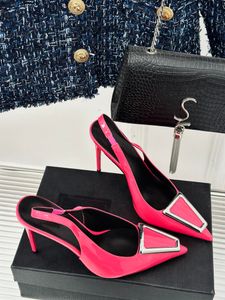 Met doos dames designer Hoge hakken schoenen elegante vaste kleur zwart wit roze licht paarse fuchsia sandalen met hoge hakken 35-39