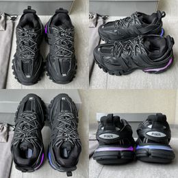 Avec boîte Femmes Hommes Designer Casual Shoe Track LED Sneaker Light Gris Bleu Gomma Cuir Noir Rose Formateur Nylon Plate-forme imprimée pour hommes Light 3 3.0 Baskets Chaussures