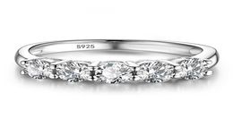Met cericaat 925 zilveren ring luxe band zirkoonringen voor vrouwen eeuwigheid belofte cz crystal vinger ring bruiloft sieraden8327863