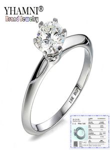 Met certificaat luxe 6 mm 1 karaat sona diamant trouwring 18k gouden ringen voor vrouwen fijne sieraden cadeau6479708