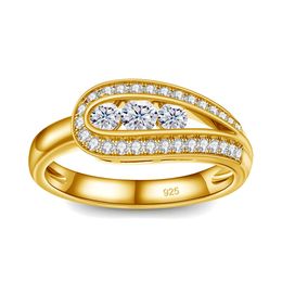 Bague goutte d'eau avec certificat pour femmes, testeur de diamant 100%, bijoux en argent brillant, cadeau de mariage fait à la main, tendance 240112