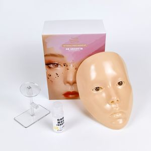 Met schone olie 5d gezicht herbruikbare make -up oefen masker bord oogkussen siliconen bionische huid mannequin hoofd voor make -up, schminken