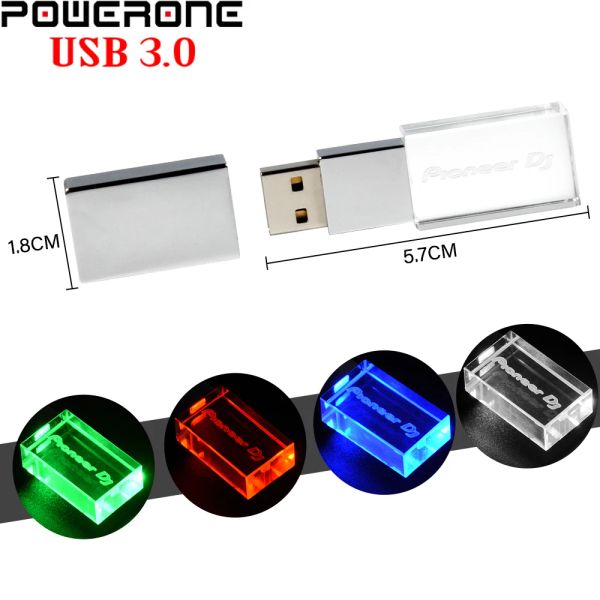 Avec LED coloré LED USB 3,0 Haute vitesse 128 Go USB Drive Pioneer DJ Logo stylo Drin Pendive Items Memory Stick 64 Go 32 Go