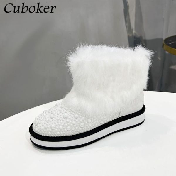 con la marca de las botas de diseñador de la marca Full Snow Winter Fur Flat Lindo Corto 2021 Outside Walking Causal por 842 201 998