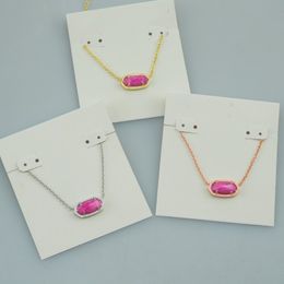Met gratis stofzak Roze Kleur turquoise Hanger Kettingen Ketting Echt 18K Vergulde Bungels Glitter Sieraden Brief Cadeau Mode