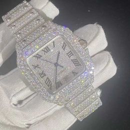 Met gouden heup luxueuze vergulde hopdiamant Iced out Watches for Men Women Real Sier HB-XB 449960