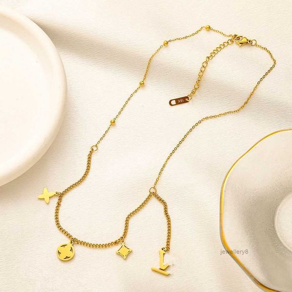 con collar de oro de moda collares vintage para joyas cartas de colgantes personalizados diseñadores de marca de lujo joyería gordita cumpleaños hija