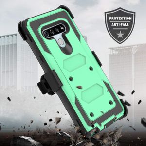 Met Holster Riemclip Voor TCL T-Mobile Revvl 5G 4 Plus Heavy Duty Draaibare Kickstand Shockproof Defender Case Ingebouwde Screen Protector