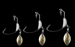 Met lood zinklood vishaak gouden zilveren lepels pakken accessoires brede buik zachte worm lokken enkele haak7143943