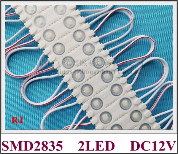 con lente de aluminio PCB resistente al agua IP65 módulo de luz LED de inyección para mini letras DC12V 40mm X 13mm SMD 2835 2LED 1W