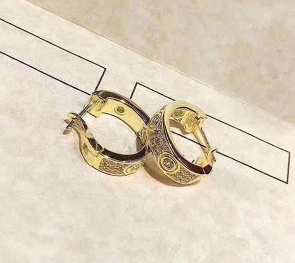 Boîte d'oreilles en argent sterling 925 Boucles d'oreilles en diamant pour femmes