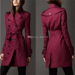 AVEC LOGO Style Britannique Trench-Coat Pour Femmes Nouveaux Manteaux Pour Femmes Printemps Et Automne Double Bouton Sur Manteau Long Plus La Taille XS-3XL Beige kaki noir marine