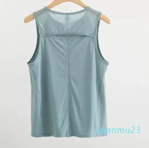 Ropa de Yoga con logotipo para mujer, chaleco deportivo de secado rápido para correr, top de fitness, prendas de vestir exteriores sin mangas, camiseta de malla, blusa holgada