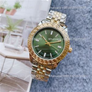 Avec logo de luxe marque montres-bracelets femmes fille style classique acier métal bande quartz luxe horloge VERS 28