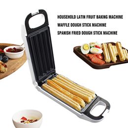 Avec revêtement antiadhésif 4 trous pâte frite bâtons Machine ménage gaufrier Churros faisant des Machines