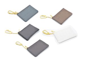 Avec boîte Orange, pochette à clés en cuir véritable, célèbre classique de styliste pour femmes, porte-monnaie, petit sac de marchandises en cuir noir