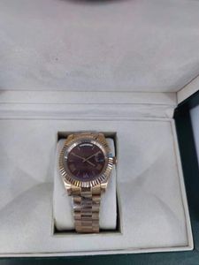 Avec boîte d'origine de haute qualité DateJust 41mm Montre Cadran Diamant Lunette A2813 Automatique Montres Hommes Acier Deux Tons Marron Jubilé Bracelet Montres