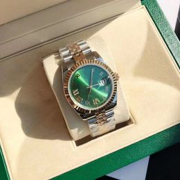 Mit Originalverpackung, hochwertige Uhr, 41 mm, 18 Karat Gelbgold, grünes Uhrwerk, automatisches Herren-GD-Armband, Herrenuhren