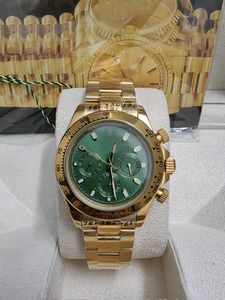 Met originele doos Luxe automatisch 2813 mechanisch uurwerk horloge groene wijzerplaat horloges heren 116508 goud 116520 116528 herenhorloges