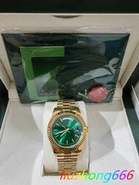 Avec des montres de mode de luxe d'origine Top Quality 8k Jaune Gol Green DIAMOND DIAL CABLE 18038 AUTOMATIQUE MENSE MENS MENSE 781