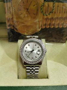 avec boîte originale montres de luxe 41mm hommes 18k argent cadran blanc plus grand diamant automatique marque de mode montre-bracelet pour hommes 01