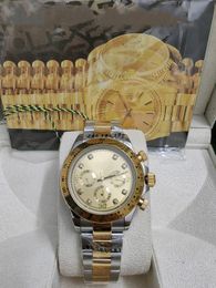 met originele doos mans automatische mechanische horloges saffierglas 40 mm roestvrij staal gouden vaste gesp Montre de luxe super lichtgevende waterdichte beweging horloge 66