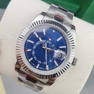 avec boîte d'origine Mens 904L Platine 41mm Jour-Date Bleu Glace Arabe Cadran Rare Automatique Mode Montre Pour Homme Montres Mécaniques Pliantes 01