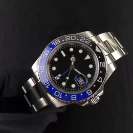 Met originele doos Nieuwe Stijl Heren Zwart Blauw Bezel Automatisch Horloge Heren Kalender Volledig Staal Gmt Batman Horloges Heren Sapphire 116719 Zakelijke duikhorloges