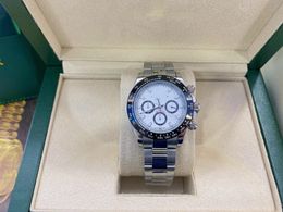 Avec boîte d'origine en acier inoxydable saphir 116500 montre pour hommes 40mm lunette en céramique cadran panda automatique montres pour hommes sans chronographe 2024