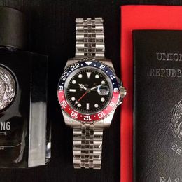 Met originele doos topverkoop luxe horloges II 116719 Red Blue Ceramic Bezel 40mm GMT 116719BLRO 18K WIT GOUD NIEUW Automatische Mens Watch