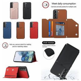 Con paquete de fundas tipo billetera para Samsung S24 S23 FE Ultra Plus A05 A05S A15 A23 4G 5G A13 4G Piel Sensación Cuero Moda Lujo Tarjeta de identificación de crédito Ranura para tarjeta Flip Cover Funda para teléfono