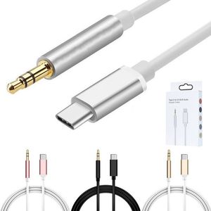 Avec emballage USB C à 3,5 mm Aux écouteurs Type-C Câbles audio Adaptateur Jack pour Samsung S20 Plus Huawei Mate 20 P30 Pro LG