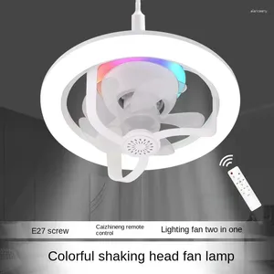 Lampe d'éclairage de ventilateur de plafond avec télécommande, Base de convertisseur E27 pour chambre à coucher, salon, maison, Led silencieuse