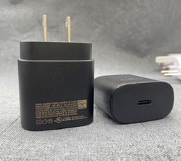 Avec boîte de vente au détail 100 chargeurs de type C d'origine Note 10 USB C Charge rapide Adaptateur de chargeur rapide EU US PD 25W Prise murale pour S8119692